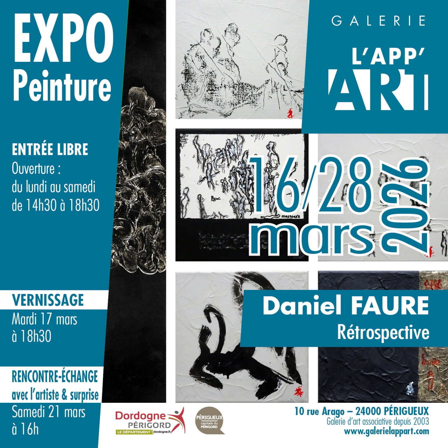 EXPOSITION Rétrospective | Daniel FAURE – Galerie L'APP'ART